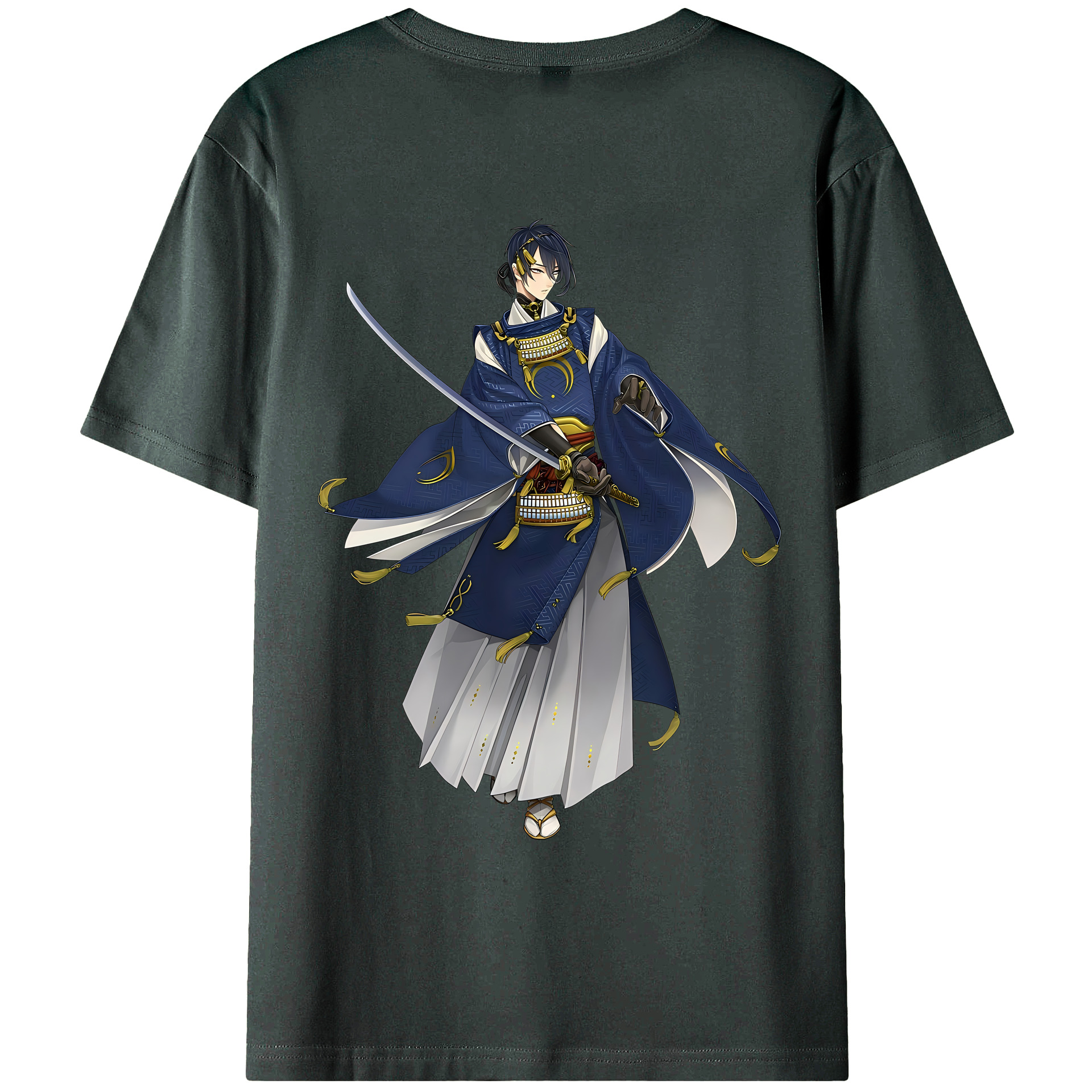 （画像用） 刀剣乱舞 Touken Ranbu 綿100％ メンズ半袖Tシャツ（バックプリント） 通気性